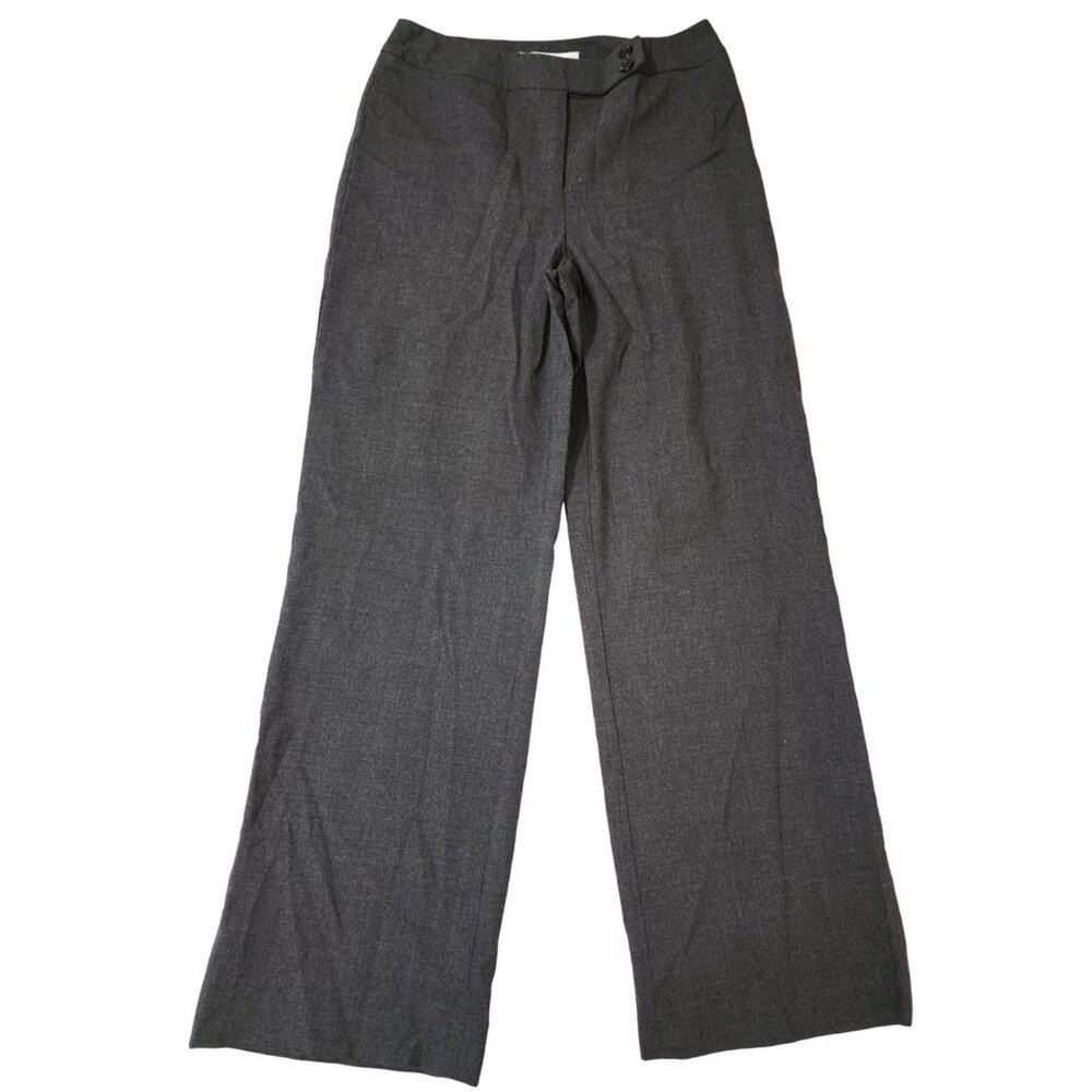 Women's Pursuits, Ltd. Charcoal Grey Wool Blend Wide Leg Dress Pants 6 EUC